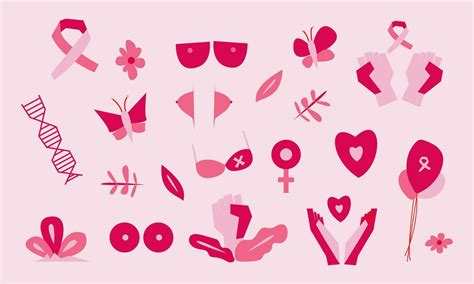 Breast Cancer Flat Illustration Pack 29789279 Vector Art At Vecteezy