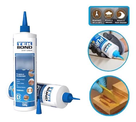 Kit Cola Pur Adesivo Resistente Madeira M Vel G Tekbond