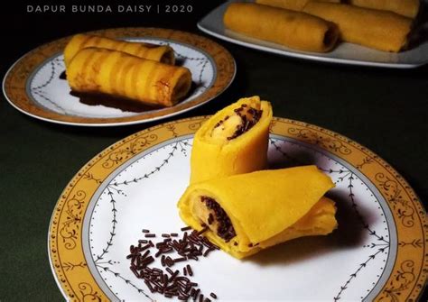 Resep Dadar Gulung Labu Kuning Isi Pisang Coklat Oleh Dapur Bunda Daisy