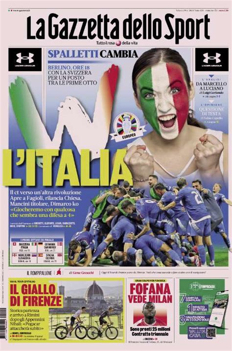 Prima Pagina Gazzetta Dello Sport W L Italia Ilovepalermocalcio