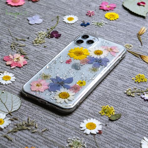 Handmade Real Pressed Beautiful Dried Flower Iphone Case Etsy