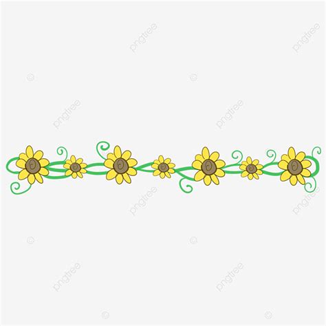 Vine Divider Png Transparent Sunflower Flower Vine Dividing Line Vine