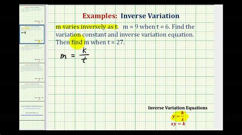 Ex 2 Inverse Variation Change Of Variables YouTube