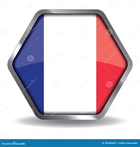 France Flag Button Vector Illustration Decorative Design Stock Vector