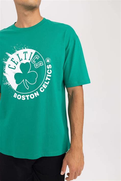 Yeşil Erkek DeFactoFit NBA Boston Celtics Lisanslı Oversize Fit