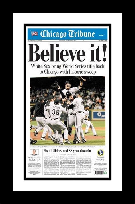 Chicago White Sox 2005 World Series Title Chicago Tribune Newspaper ...