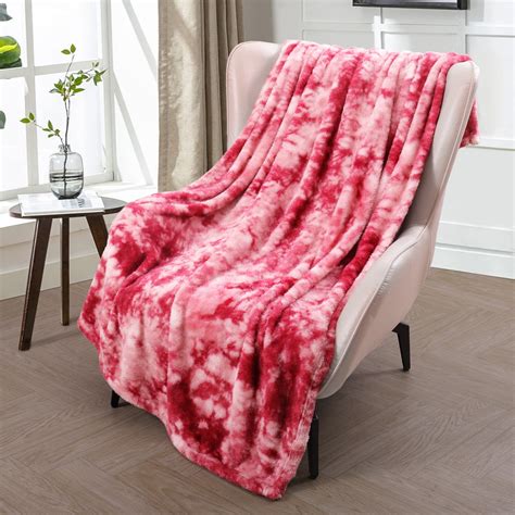 Exclusivo Mezcla Super Soft Tie Dye Blanket Shaggy Plush Decorative