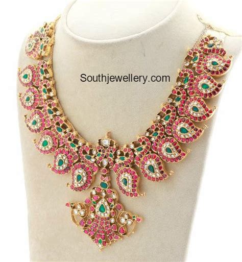 Mango Peacock Kundan Haram Indian Jewellery Designs