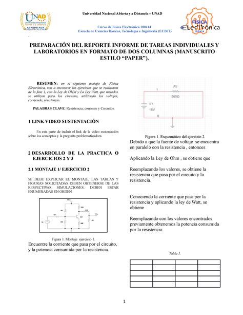 Anexo 1 Plantilla Tarea 1 de Física y Electronica Curso de Física