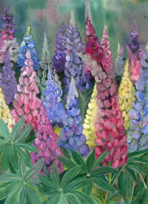 Lupines Painting By Paula Robertson Fine Art America