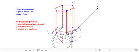 Assonometria Cavaliera Prisma Base Esagonale Xy Geogebra