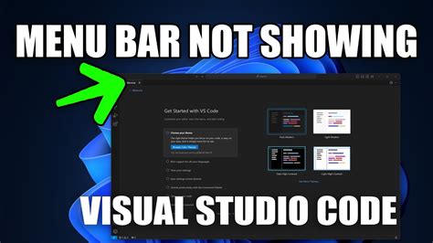 How To Restore The Menu Bar In Visual Studio Code Youtube