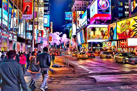 New York Times Square Digital Art By Stephen Younts Fine Art America