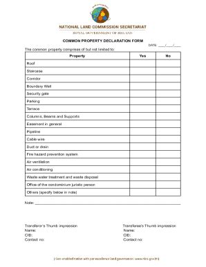 Fillable Online Common Property Declaration Form Fax Email Print