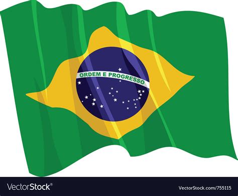 Political waving flag of brazil Royalty Free Vector Image