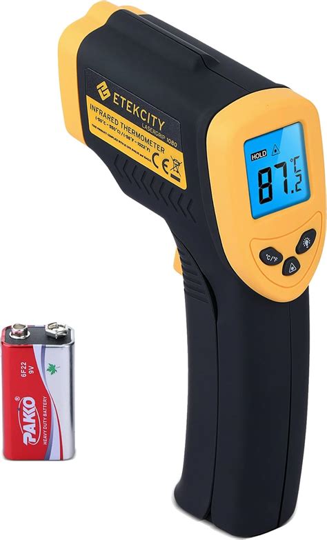 Yellow And Black Etekcity 2 Pack Lasergrip 1080 Non Contact Digital Laser Infrared Thermometer