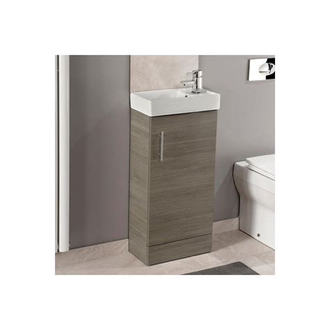 Maisie Compact Mm Mini Cloakroom Vanity Unit With Basin Medium Oak