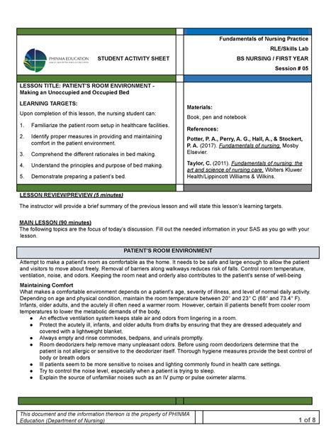 Funda RLE 05 SAS RLE SAS STUDENT ACTIVITY SHEET Fundamentals Of