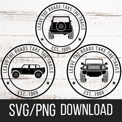 Bronco Bundle Take The Trails SVG PNG Files Digital Files Cricut Etsy