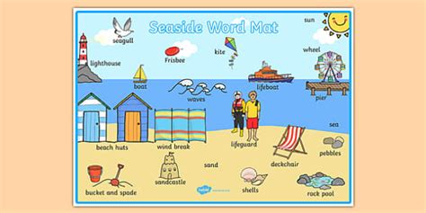 Seaside Themed Scene Word Mat Seaside At The Seaside Seaside