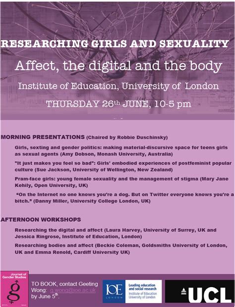 Esrc Seminar Series “researching Girls And Sexuality Affect The