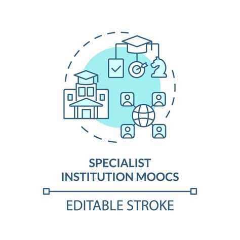 2d Editable Blue Icon Specialist Institution Moocs Concept