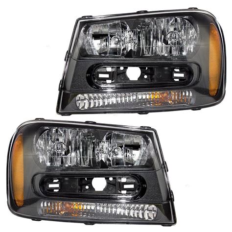 Headlights Headlamps Left Right Pair Set For Chevy Trailblazer