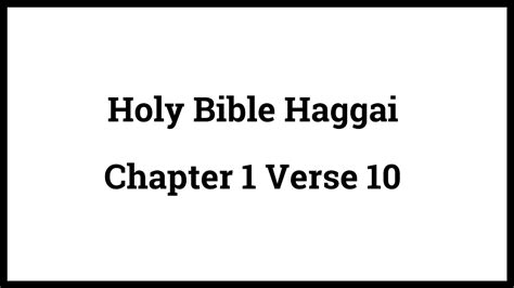 Holy Bible Haggai 110 Youtube