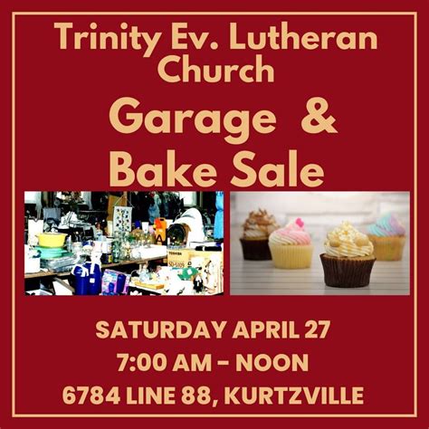 Church Garage Sale And Bake Sale 6784a 88 Line Gowanstown On N0g 1y0 Listowel 27 April 2024