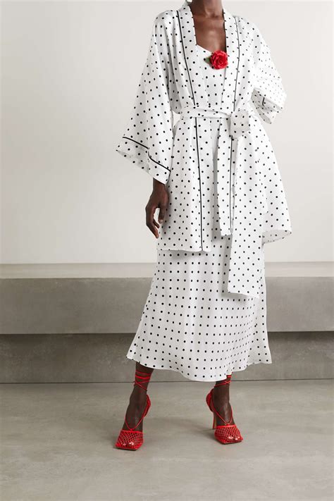 Rodarte Belted Polka Dot Silk Twill Robe Net A Porter