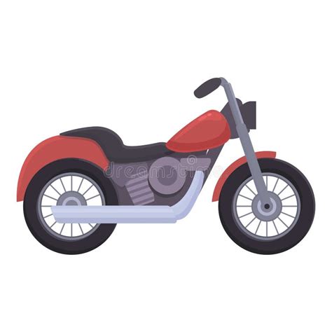 Red Chopper Icon Cartoon Vector Bike Road Stock Vector Illustration