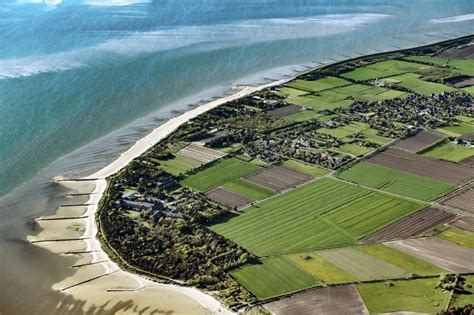 Luftaufnahme Utersum K Sten Landschaft Am Sandstrand Der Nordsee In