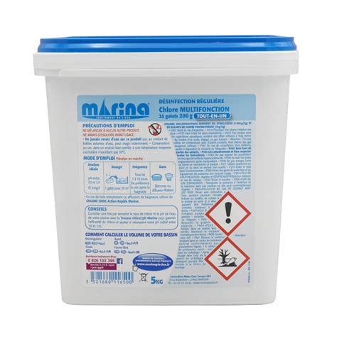 Marina Chlore Multifonction Galets 200g 5kg HPS