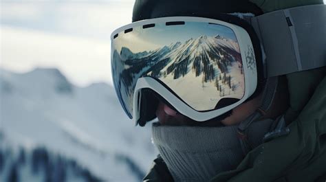 Premium Photo Closeup Of A Snowboarder Wearing A Helmet And Goggles