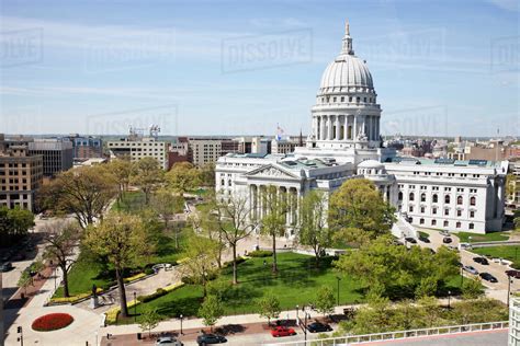 Usa Wisconsin Madison State Capitol Building Stock Photo Dissolve