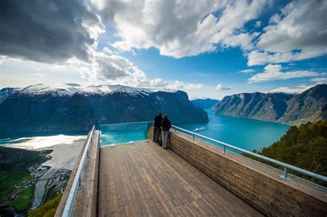 Amazing View Of The Aurlandsfjord From The Stegastein Viewpoint On