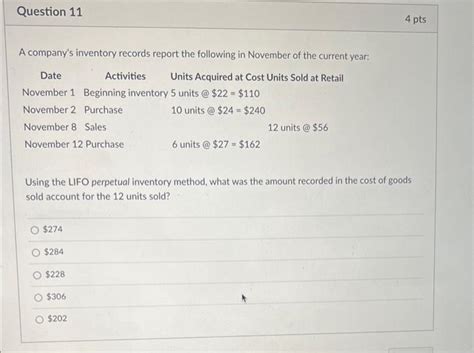 Solved A Company S Inventory Records Report The Following In Chegg