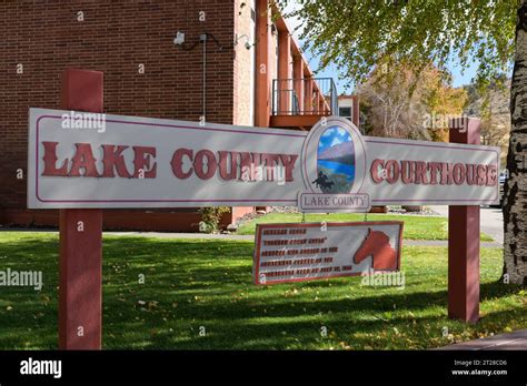 Lakeview Or Usa October 14 2023 Sign For Lake County Courthouse