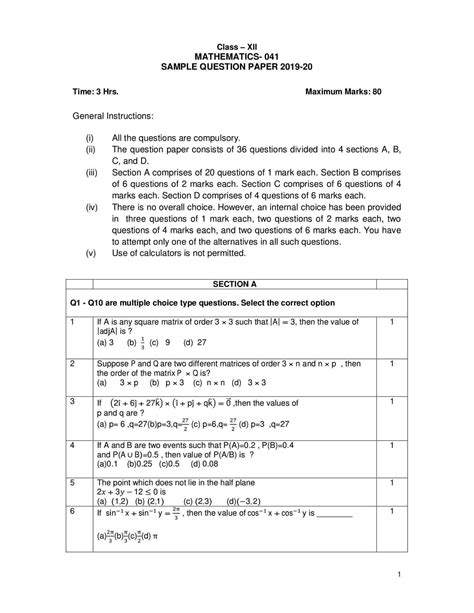 Class Maths Sample Paper Cbse Image To U