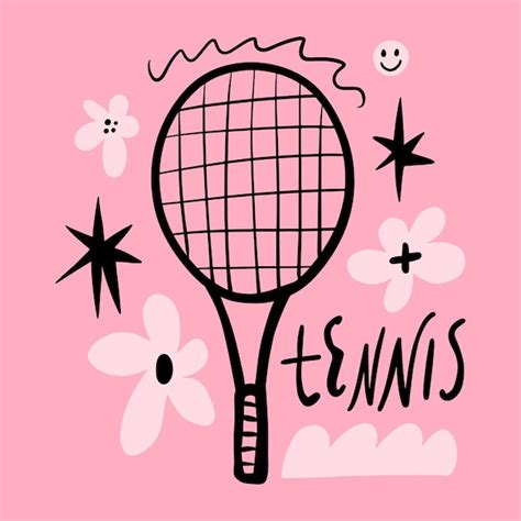 Premium Vector Tennis Sports Racquet Equipment Flat Doodle Vector