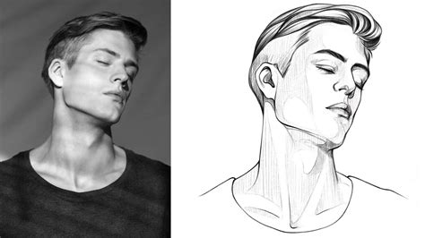 How To Draw A Mans Face Step By Step Guides Of Drawing Portrait From The Front Side And A 3