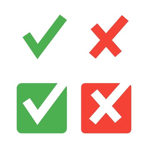 Iconos De Marca De Verificación Plana Vector Premium