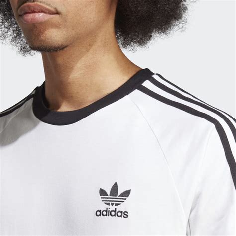 Adidas T Shirt 3 Bandes Adicolor Classics Blanc