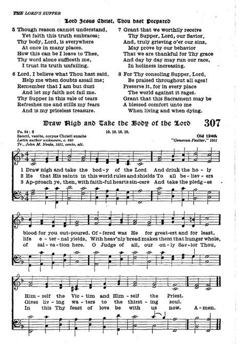 The Lutheran Hymnal 307 Draw Nigh And Take The Body Of The Lord