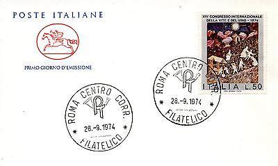 Repubblica Italiana 1974 FDC Cavallino Congresso Int Le Della Vite E