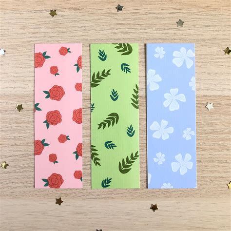 Flower Bookmark Set Pack Of 3 Etsy