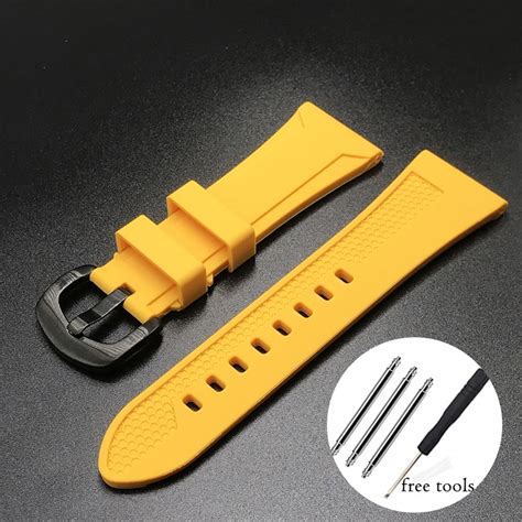 Rubber Watch Strap Diving Strap Waterproof Soft Wristband Bracelet Watch 22mm 24mm 26mm Shopee