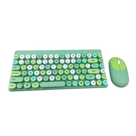 Combo Teclado Mouse Inalambrico S5700 Slim Colores Verde Noga