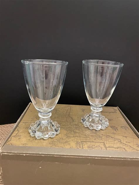 Vintage Anchor Hocking Set Of 2 Boopie Candlewick Juice Glasses Vintage Glassware Etsy