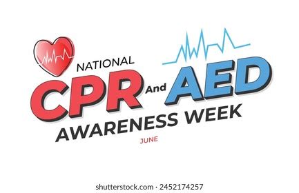 National Cpr Aed Awareness Week Background Stock Vector Royalty Free